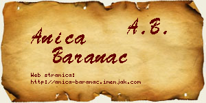 Anica Baranac vizit kartica